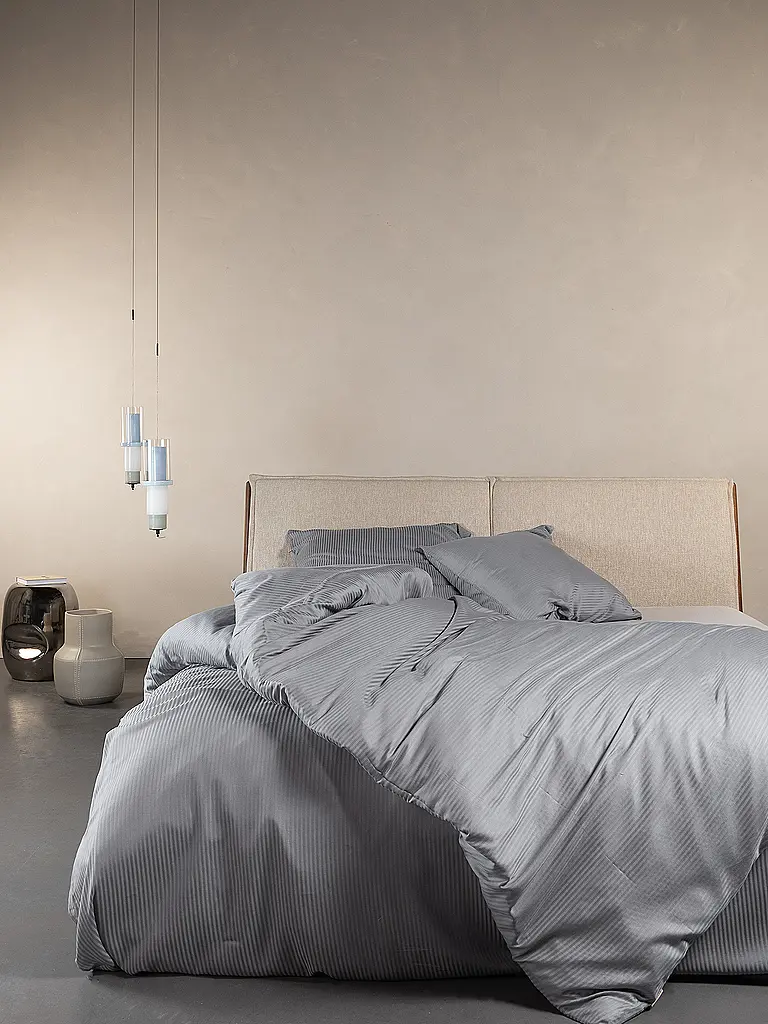 ESSENZA | Satin Bettwäsche 70x90cm / 140x200cm COLETTA Global Grey | grau