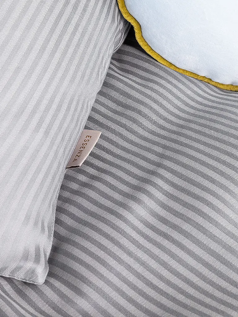 ESSENZA | Satin Bettwäsche 70x90cm / 140x200cm COLETTA Global Grey | grau