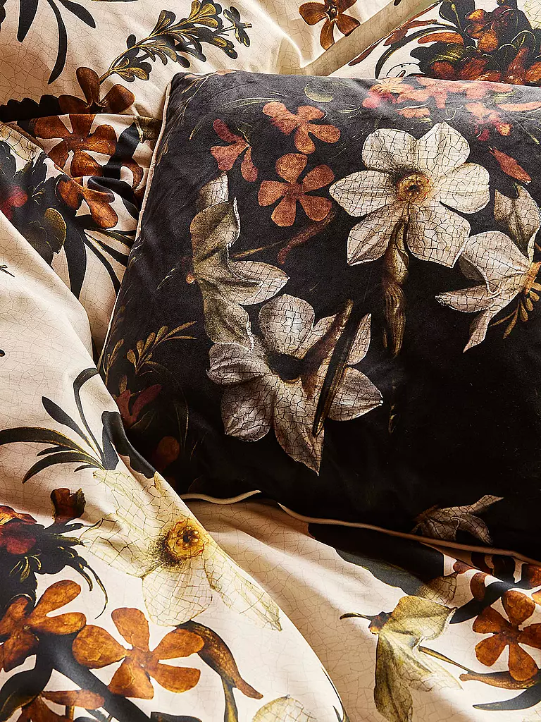 ESSENZA | Satin Bettwäsche 70x90cm/140x200cm DAFFODILS REUNITED Beachwood White | beige