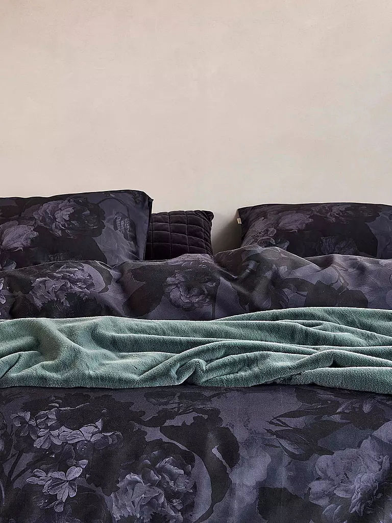 ESSENZA | Satin Bettwäsche 70x90cm/140x200cm FLOOR Nightblue | dunkelblau