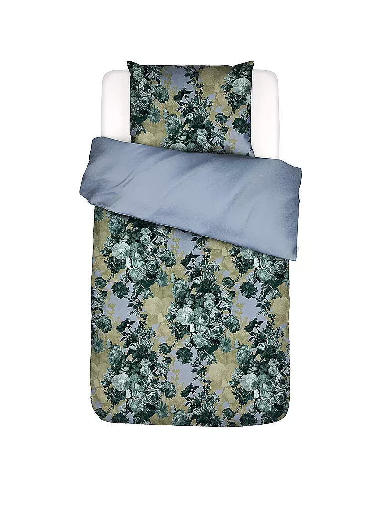 ESSENZA | Satin Bettwäsche 70x90cm/140x200cm LEILA Chambray Blue | dunkelblau