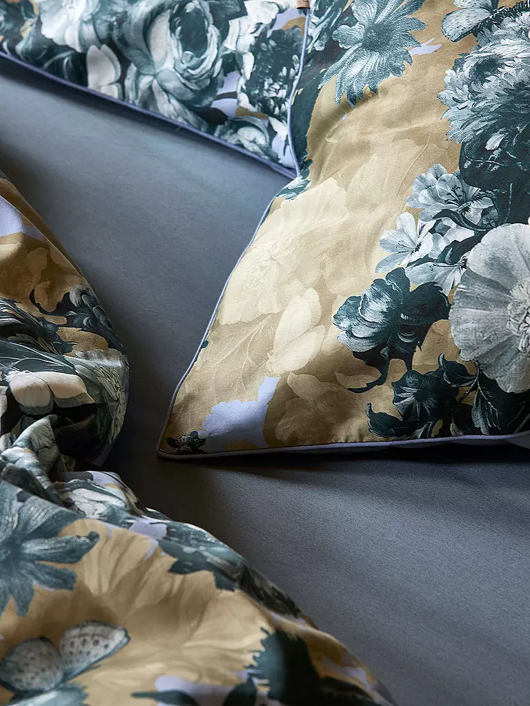 ESSENZA | Satin Bettwäsche 70x90cm/140x200cm LEILA Chambray Blue | dunkelblau