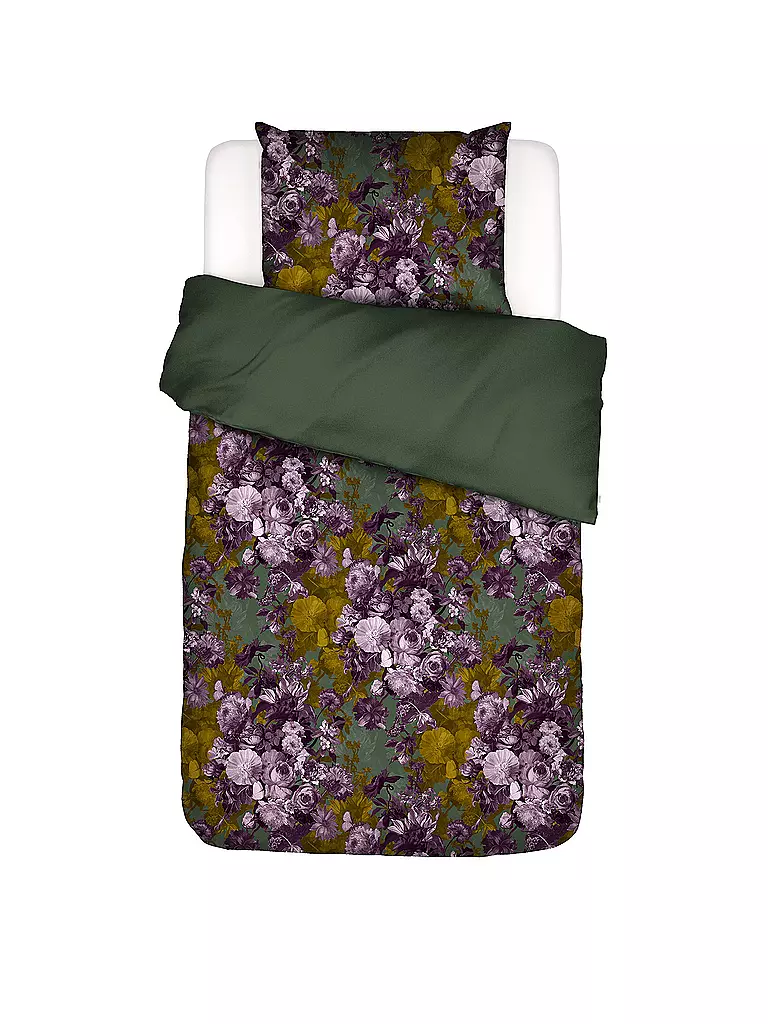 ESSENZA | Satin Bettwäsche 70x90cm/140x200cm LEILA Forest Green | dunkelgrün