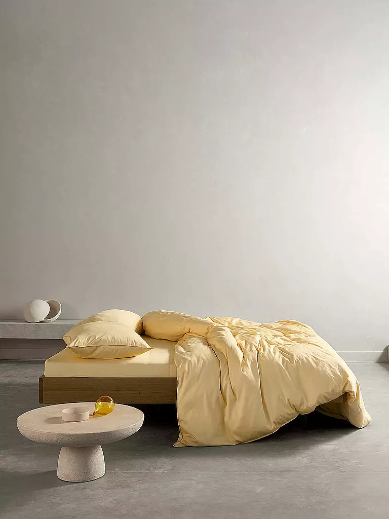 ESSENZA | Satin Bettwäsche MINTE 70x90cm / 140x200cm Yellow Straw | orange