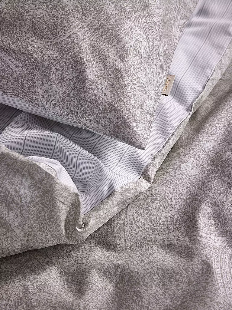 ESSENZA | Satin-Bettwäsche FABRICE 70x90cm/140x200cm Cloud Grey | hellgrau