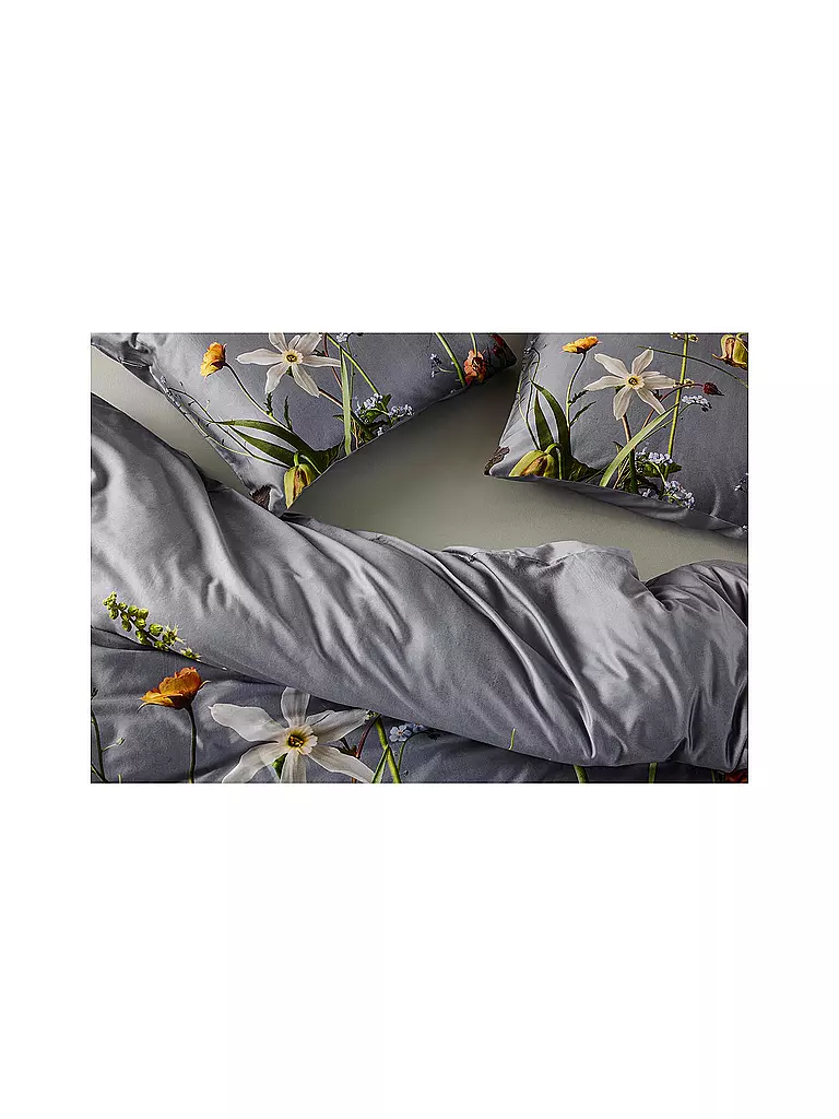 ESSENZA | Satin-Bettwäsche FABRICE 70x90cm/140x200cm Grey | rosa