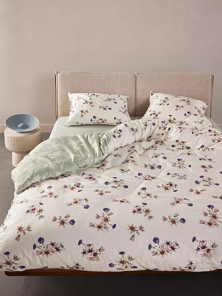 ESSENZA | Satin-Bettwäsche FIORA 70x90cm/140x200cm Vanilla | lila