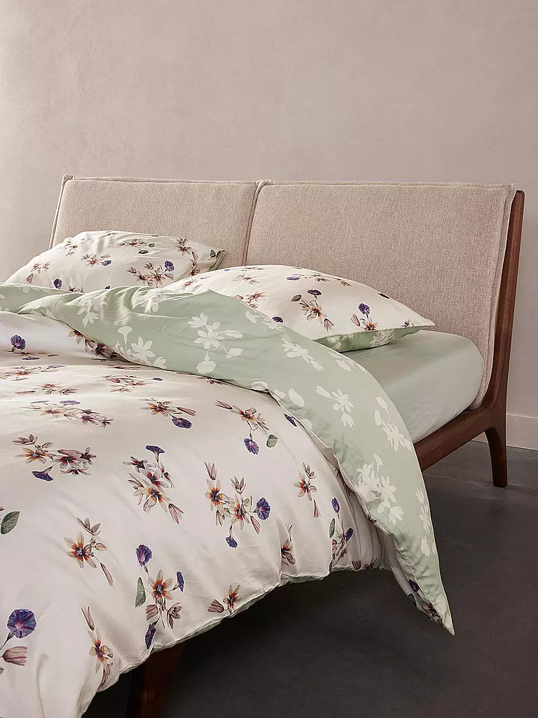 ESSENZA | Satin-Bettwäsche FIORA 70x90cm/140x200cm Vanilla | lila