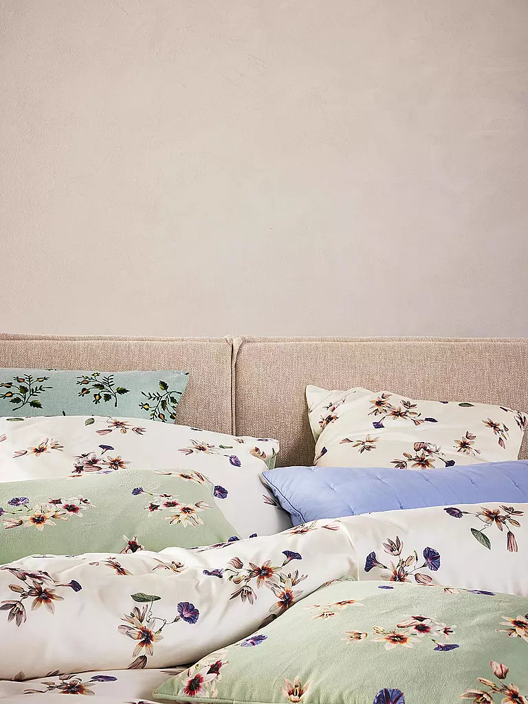ESSENZA | Satin-Bettwäsche FIORA 70x90cm/140x200cm Vanilla | lila