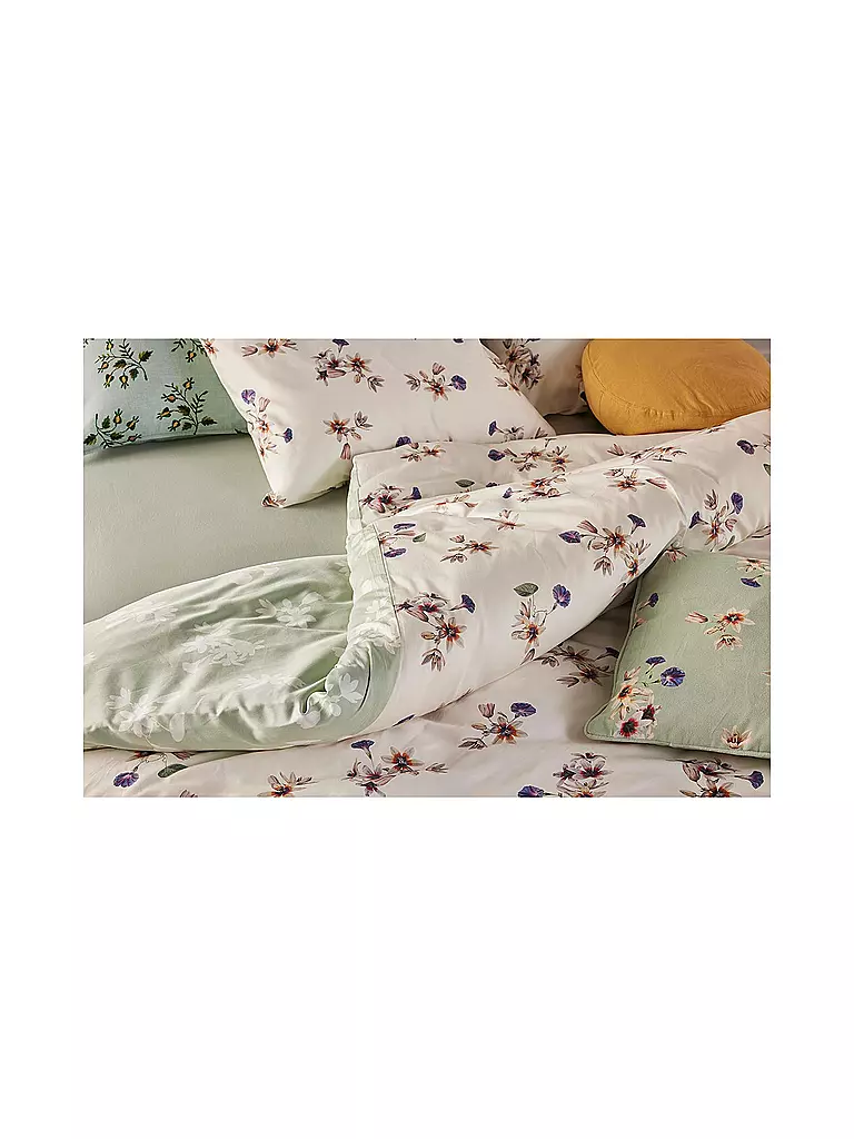 ESSENZA | Satin-Bettwäsche FIORA 70x90cm/140x200cm Vanilla | lila