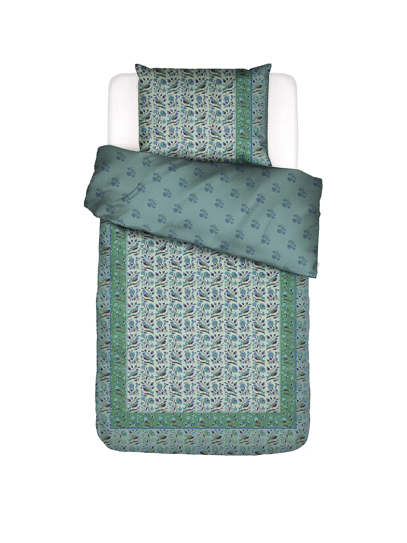 ESSENZA | Satin-Bettwäsche VALERIA 70x90cm/140x200cm Subtle Green  | mint