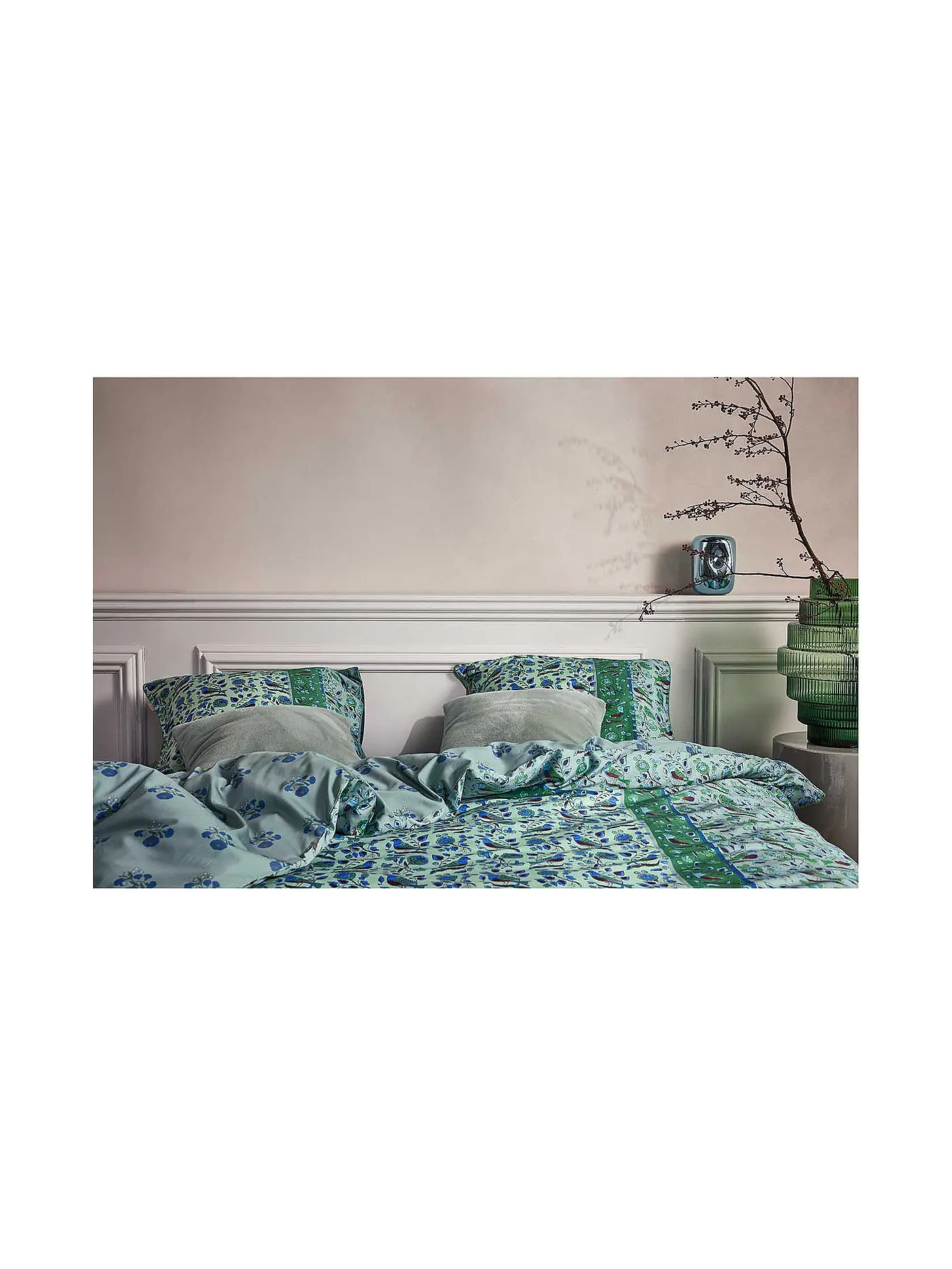 ESSENZA | Satin-Bettwäsche VALERIA 70x90cm/140x200cm Subtle Green  | mint