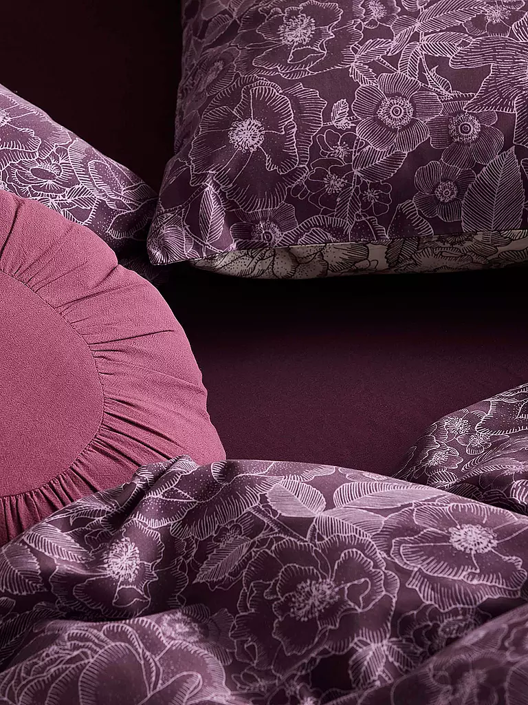 ESSENZA | Twill Bettwäsche CAMILLE 70x90cm / 140x200cm Plum Wine | beere