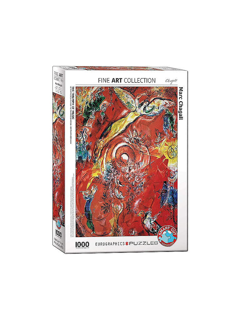 Puzzle 1000 Pièces Marc Chagall 'Le Violoniste Bleu' - Dimensions 48,9 X 67,6 Cm - Carton Recyclé - Qualité Eurographics