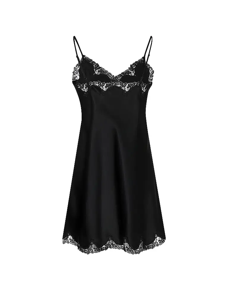 EVA BITZER | Seiden -  Negligé | Schwarz
