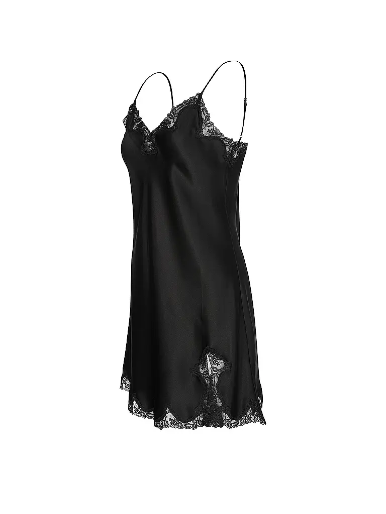 EVA BITZER | Seiden -  Negligé | Schwarz