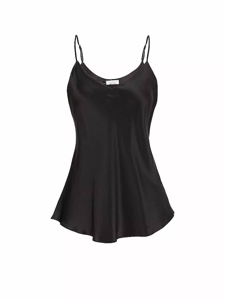 EVA BITZER | Seidentop schwarz | schwarz