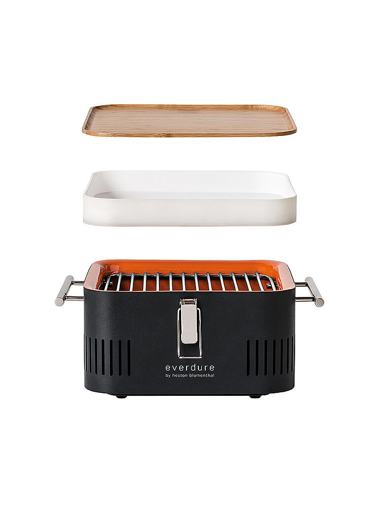 EVERDURE BY HESTON BLUMENTHAL | Tragbarer Holzkohlegrill CUBE Graphite | schwarz