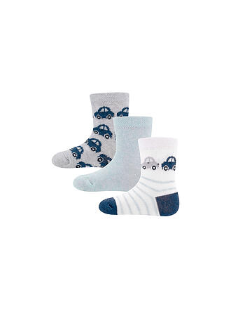 EWERS | Jungen Socken 3er Pkg Auto hellblau