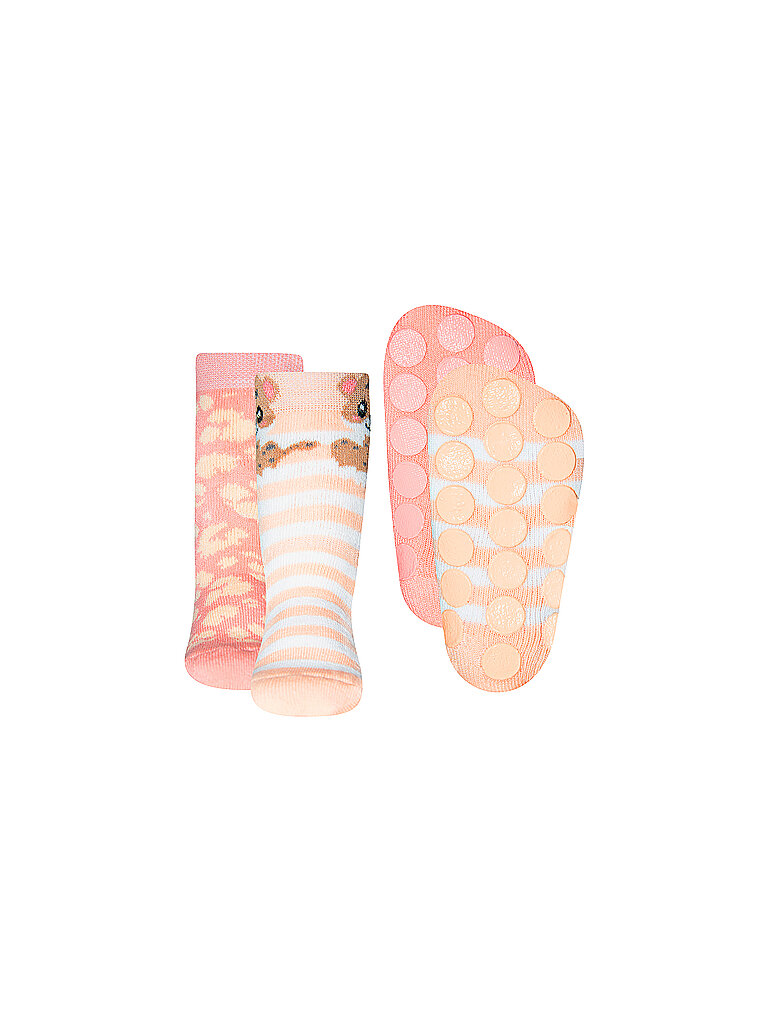 EWERS Baby Mädchen ABS Socken 2er Pkg Leo rosa | 17-18