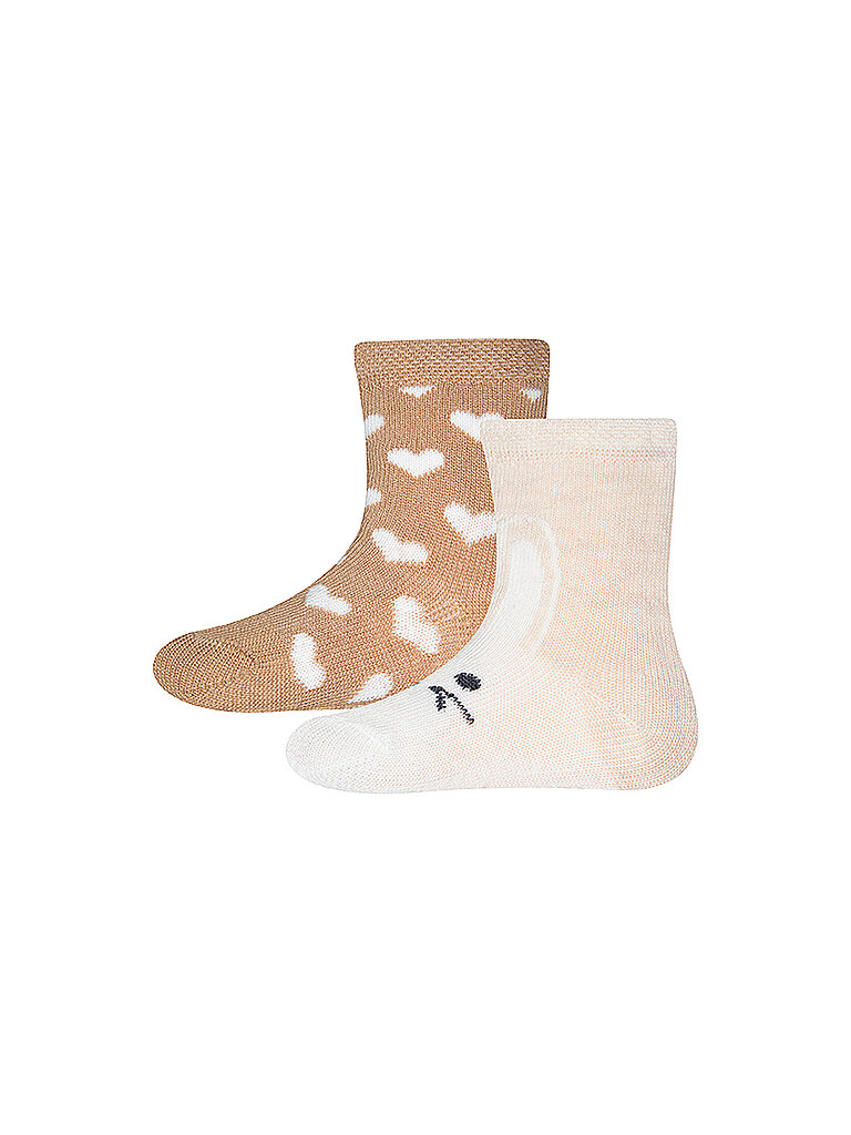 EWERS Baby Mädchen Socken 2er Pkg Hase/Herz creme | 16-17