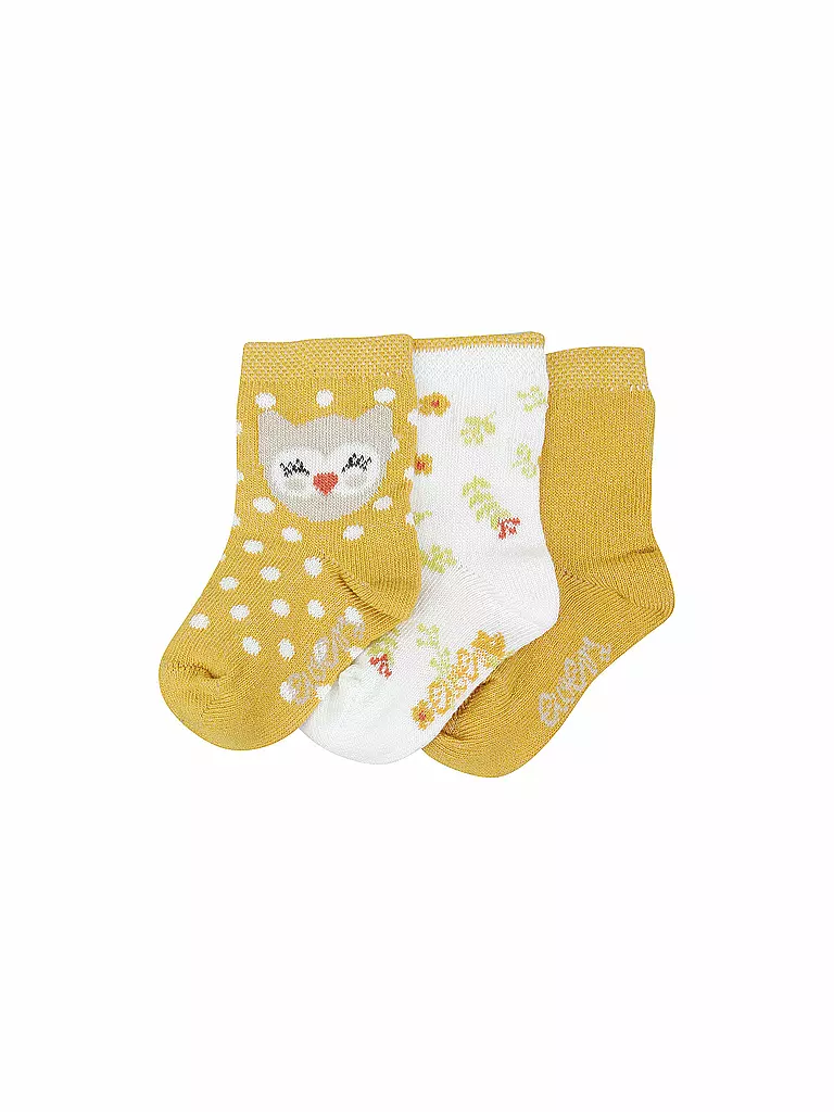 EWERS | Mädchen Socken 3er Pkg " Eule " gelb | gelb