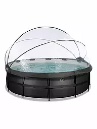 EXIT TOYS | Black Leather Pool ø488x122cm mit Abdeckung und Sandfilterpumpe | keine Farbe