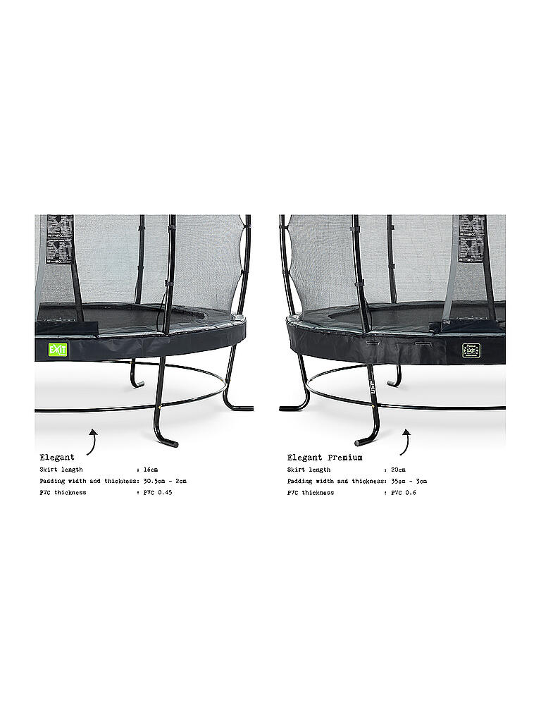 EXIT TOYS | Elegant Premium Trampolin 366cm mit Deluxe Sicherheitsnetz | keine Farbe