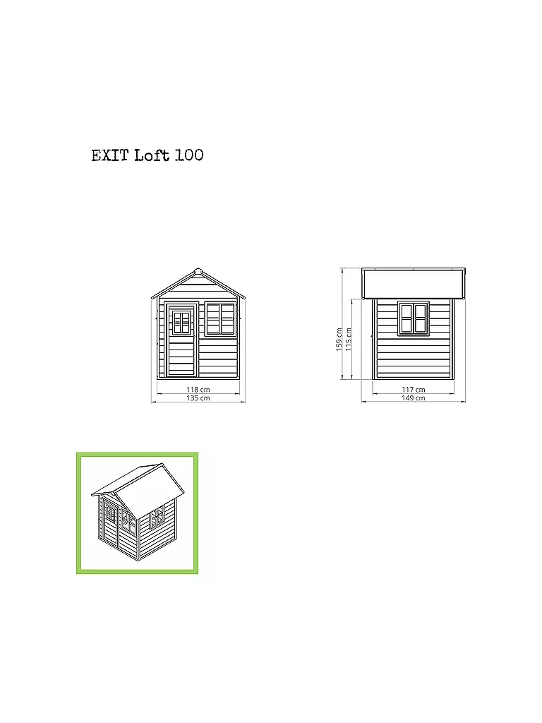 EXIT TOYS | Loft 100 Holzspielhaus - grün | keine Farbe