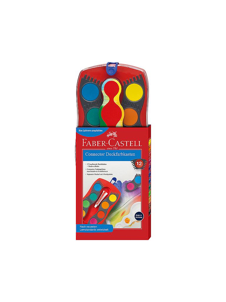 FABER-CASTELL | Connector Deckfarbkasten, rot, 12 Farben | keine Farbe