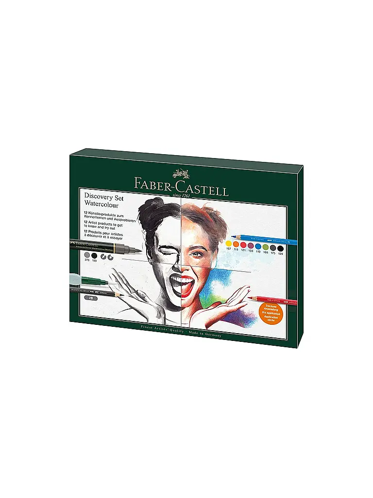 FABER-CASTELL | Farbstifte 12tlg. Discovery Set Albrecht Dürer Aquarellprodukte | Dunkelgrün