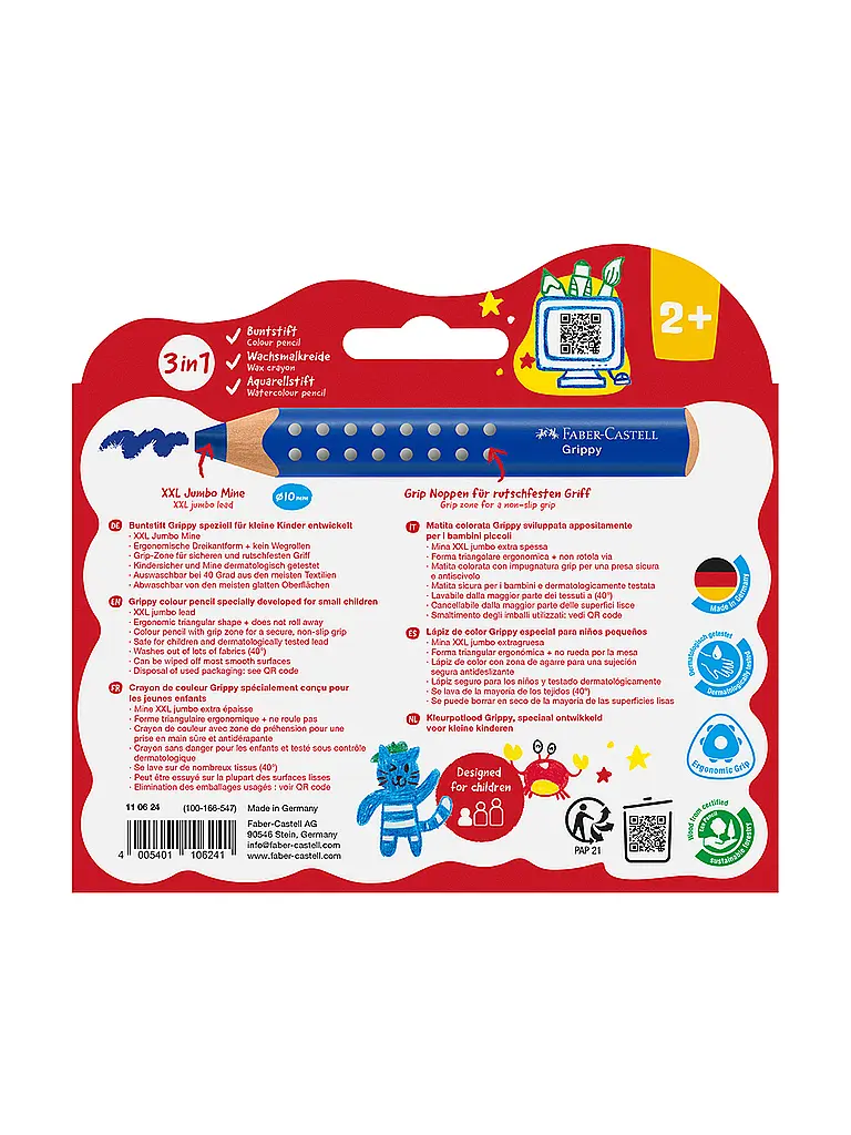 FABER-CASTELL | Grippy Buntstift 10er Set | 
