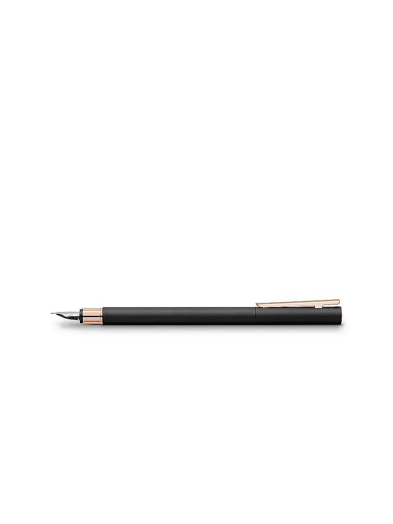 FABER-CASTELL | Neo Slim Metall Füller Federbreite M, schwarz mit rosegold | Schwarz