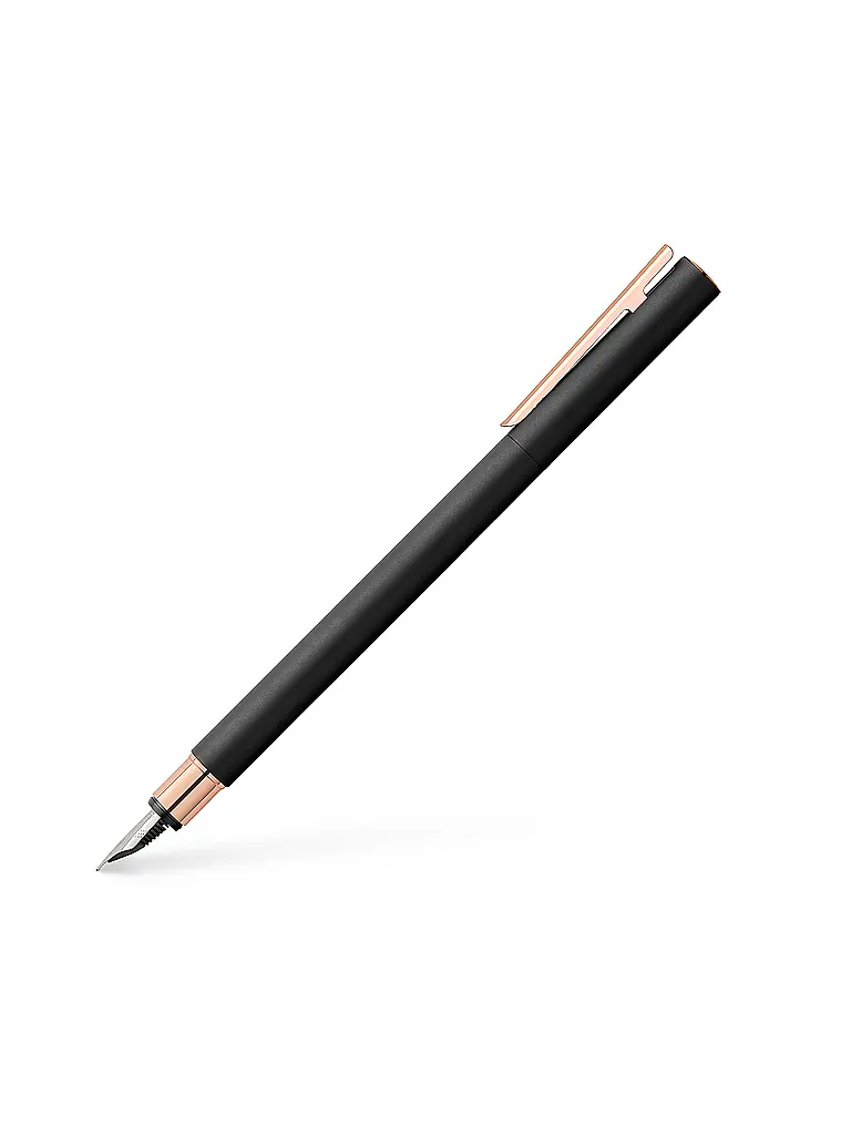 FABER-CASTELL | Neo Slim Metall Füller Federbreite M, schwarz mit rosegold | Schwarz