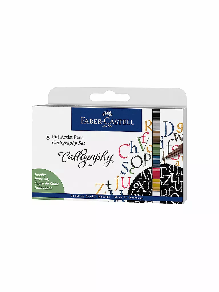 FABER-CASTELL | Pitt Artist Pen Calligraphy Tuschestift, 8er Etui | keine Farbe