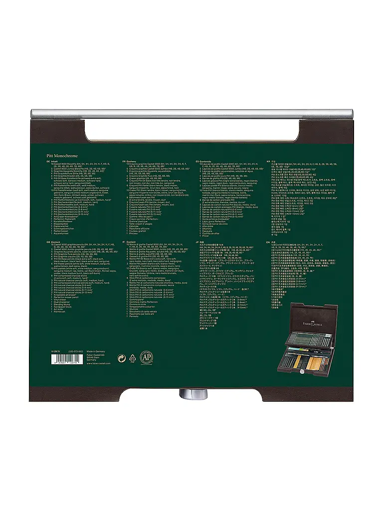 FABER-CASTELL | Pitt Monochrome Holzkoffer 86-teilig | 