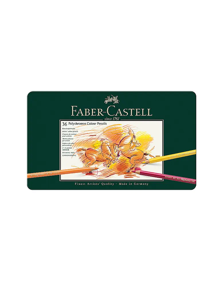 FABER-CASTELL | Polychromos Farbstift 36er Metalletui | Dunkelgrün