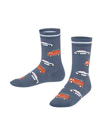 FALKE | Kinder Socken POLICE AND FIRE CARS light jeans