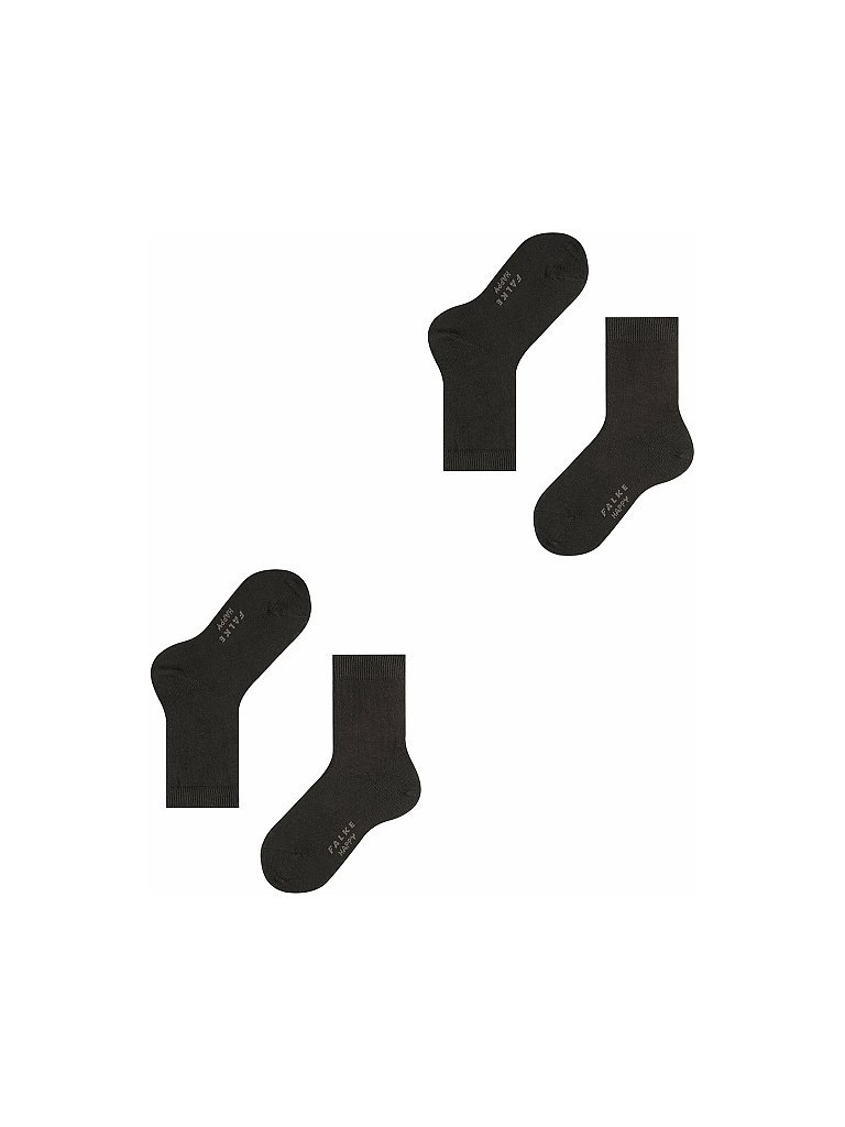 FALKE Happy Kinder Socken 2-er Pkg. (Black) schwarz | 39-42