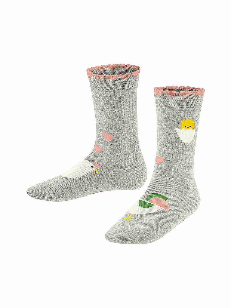 FALKE Mädchen Socken Hen and Rooster Storm Grey grau | 23-26