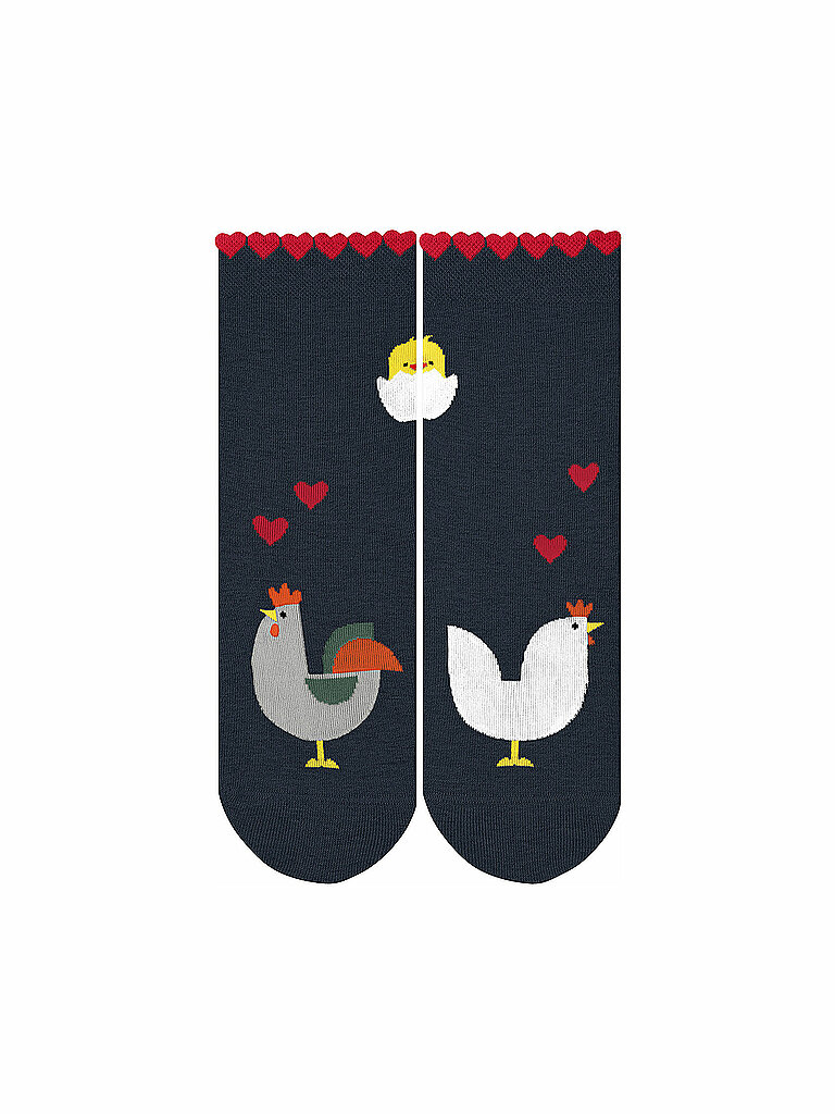 FALKE Mädchen Socken Hen and Rooster Marine blau | 27-30