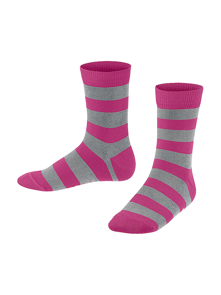 FALKE Kinder Socken Happy Stripe 2er Pkg Light Grey grau | 27-30