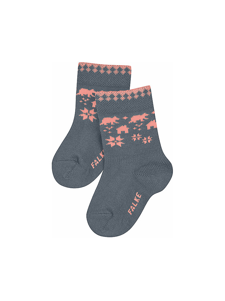 FALKE Baby Mädchen Socken Cosy Fairl Isle Steel Grey grau | 62-68