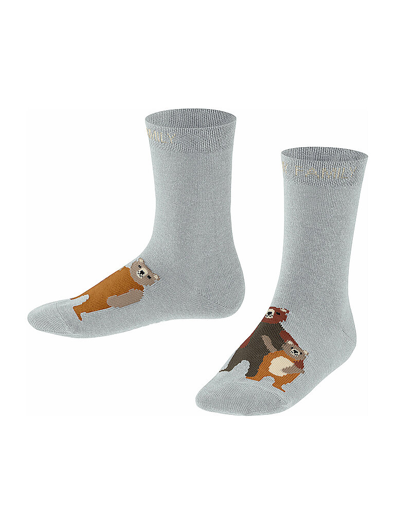 FALKE Kinder Socken Bear Family fume  grau | 27-30