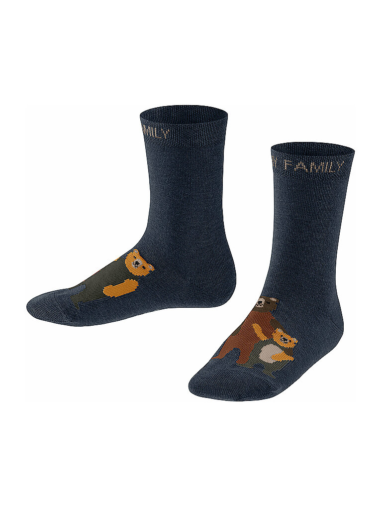 FALKE Kinder Socken Bear Family marine blau | 35-38