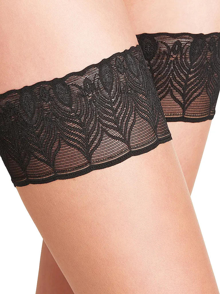 FALKE | Feinstrümpfe LUNELLE 8 DEN pow/black | Beige