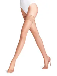 FALKE | Feinstrümpfe LUNELLE 8 DEN pow/black | Beige