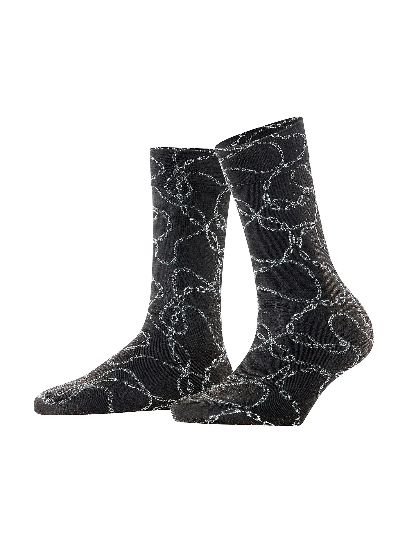 FALKE | Feinstrumpfsocken JEWEL CASE 30DEN black/silver | schwarz