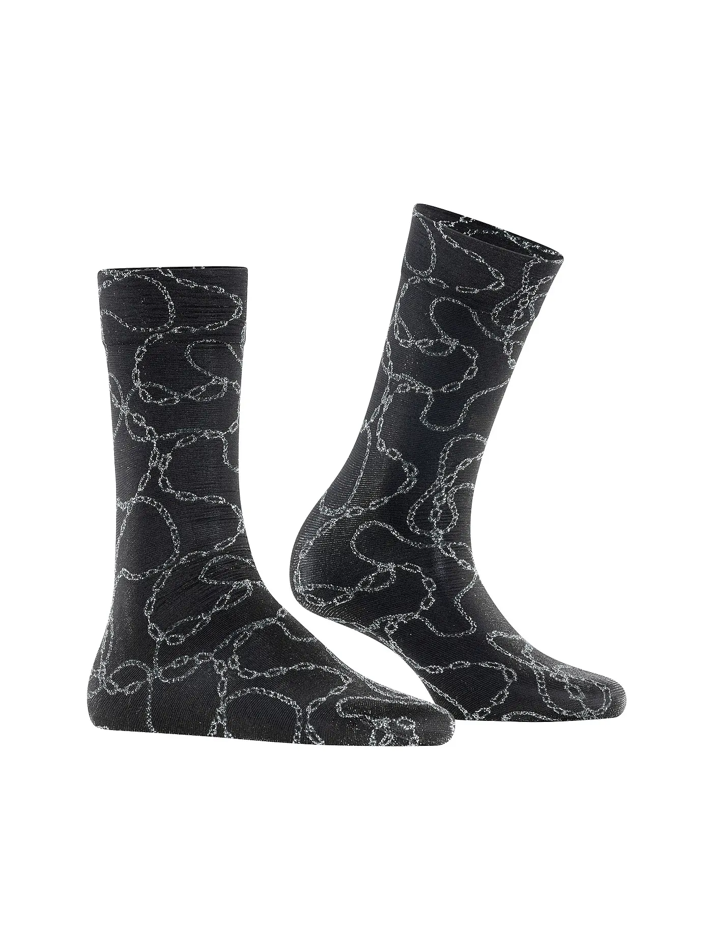 FALKE | Feinstrumpfsocken JEWEL CASE 30DEN black/silver | schwarz