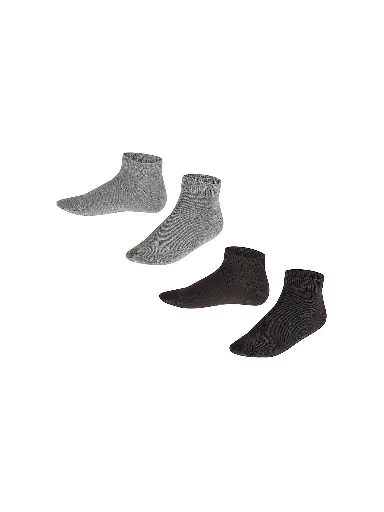 FALKE | Happy Kinder Sneakersocken 2-er Pkg. (light grey/blac) | schwarz